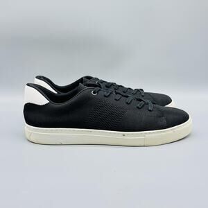 Greats Shoes Mens 10.5 Black White Knit Brooklyn Low Top Casual Lace Up Sneakers